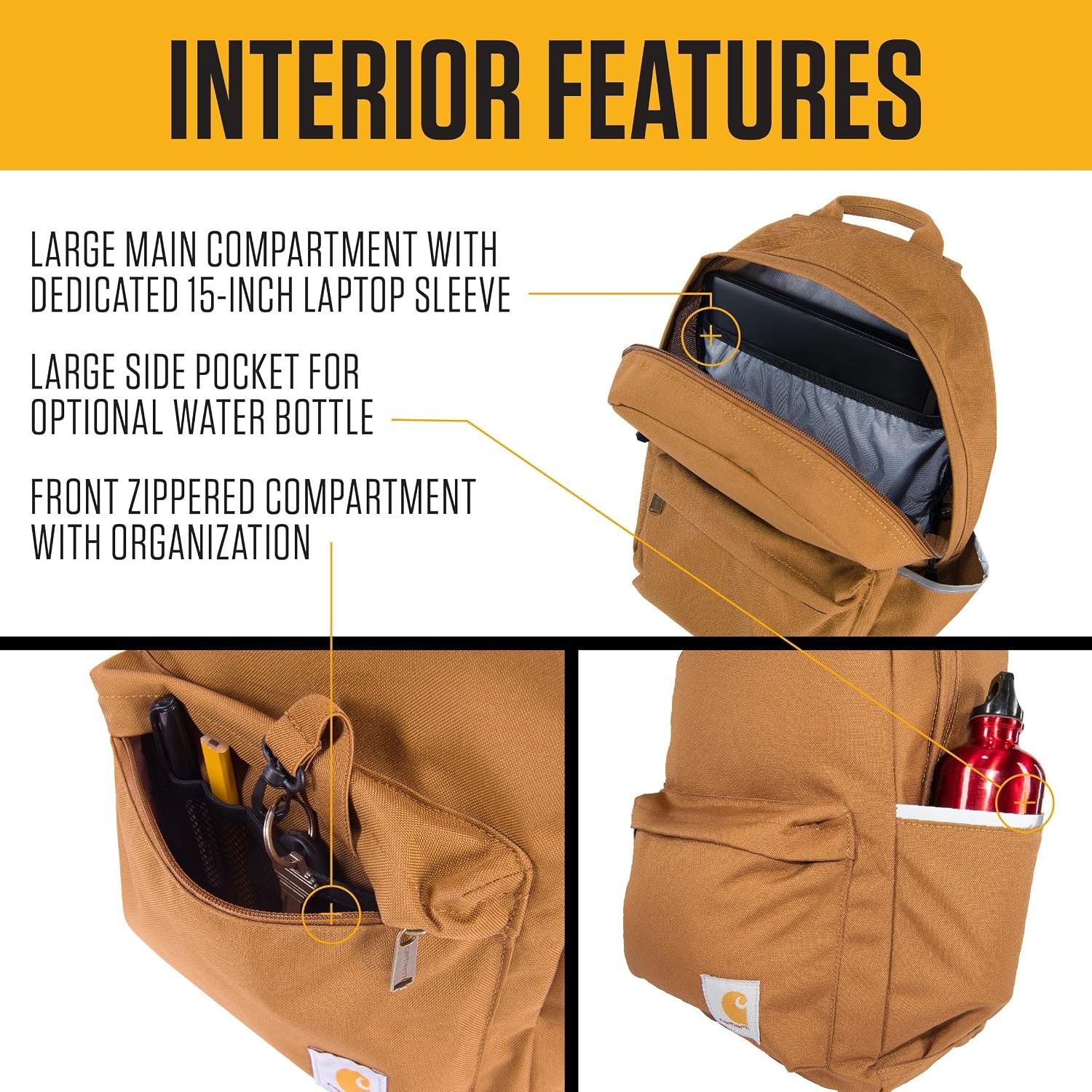 Carhartt 21L Laptop Backpack, Water-Resistant