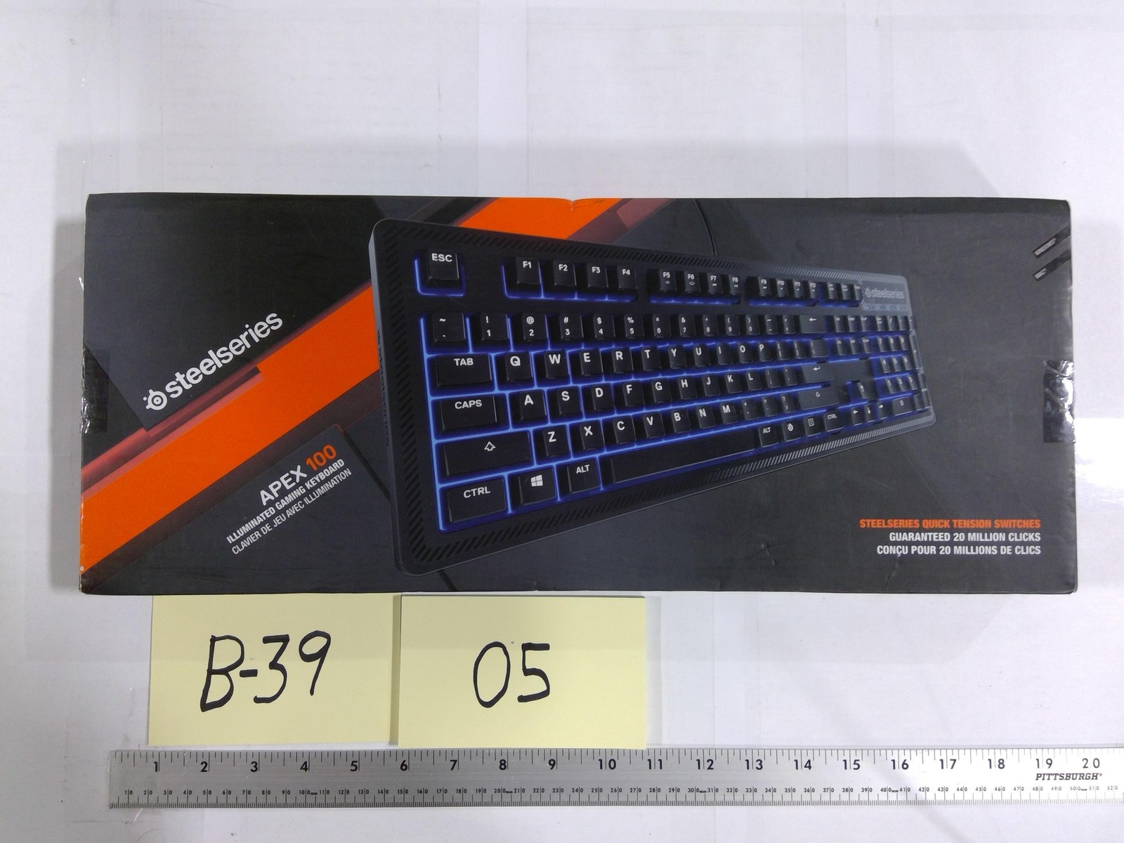 SteelSeries Apex 100 Wired USB Gaming Keyboard Black Backlit Illuminated QWERTY
