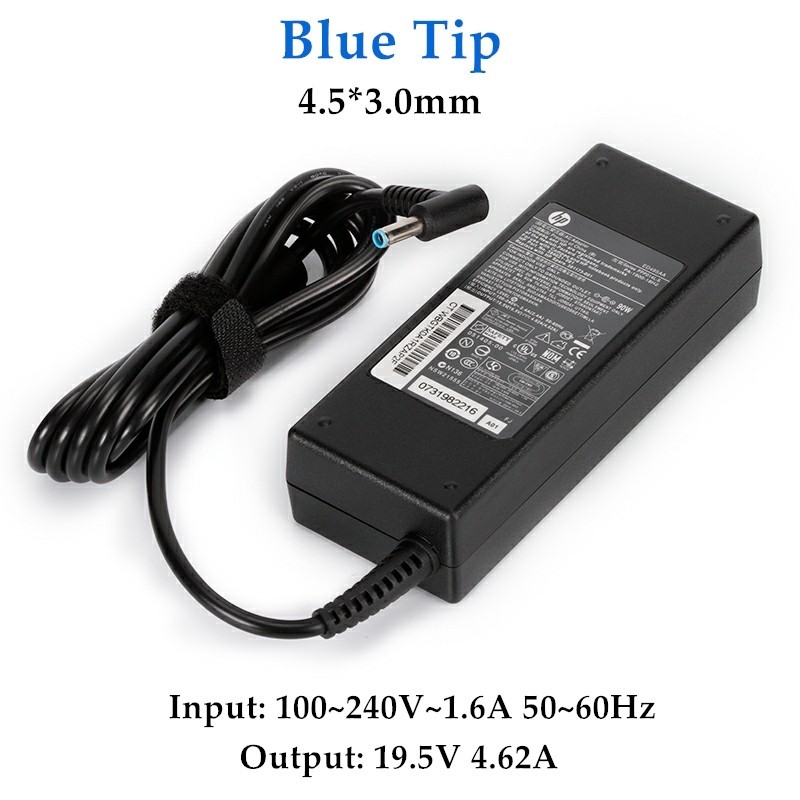 Genuine OEM 90W HP Blue Tip AC Adapter Charger 710413-001 19.5V 4.62A 4.5*3.0mm