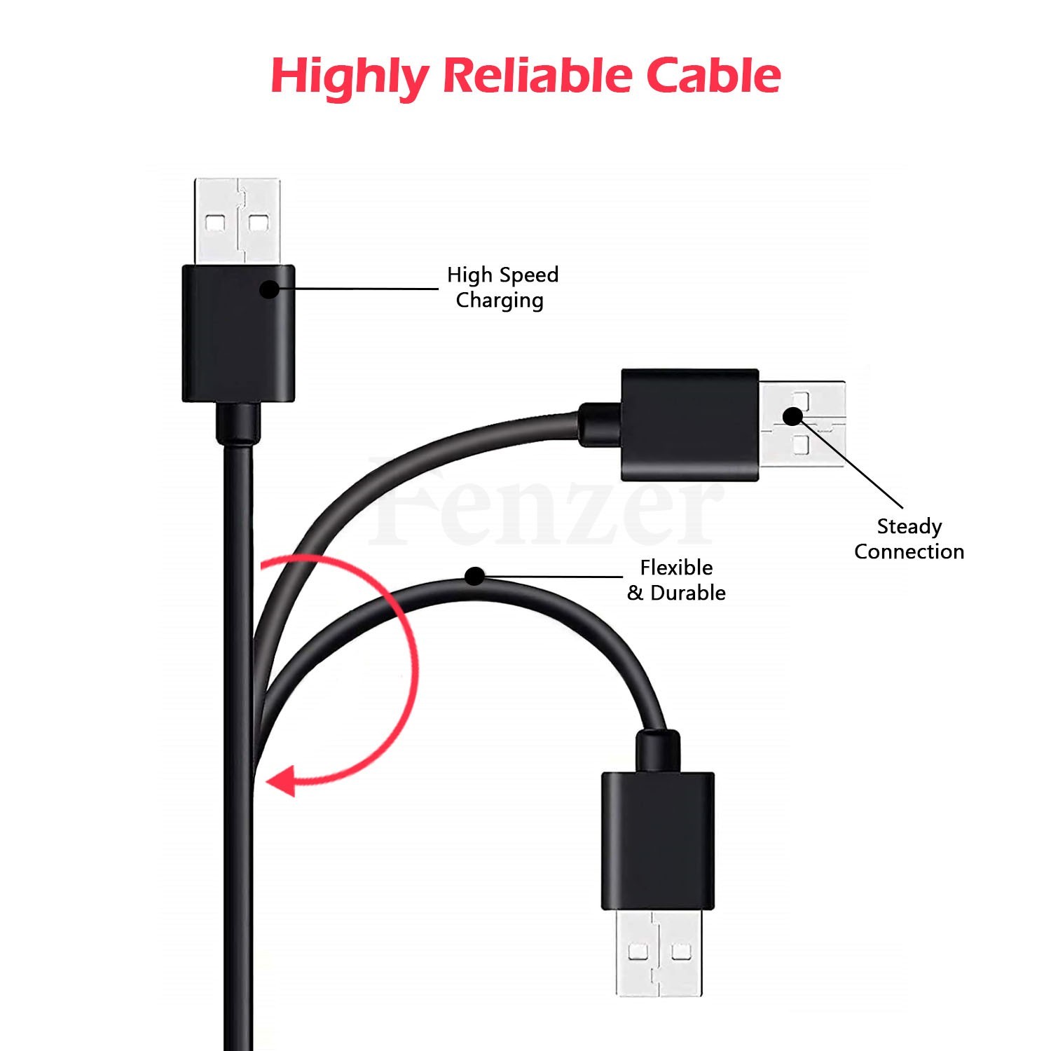 1-100 LOT USB Cable Type A Male – Male High-Speed Data Transfer Charger 3,6,10FT