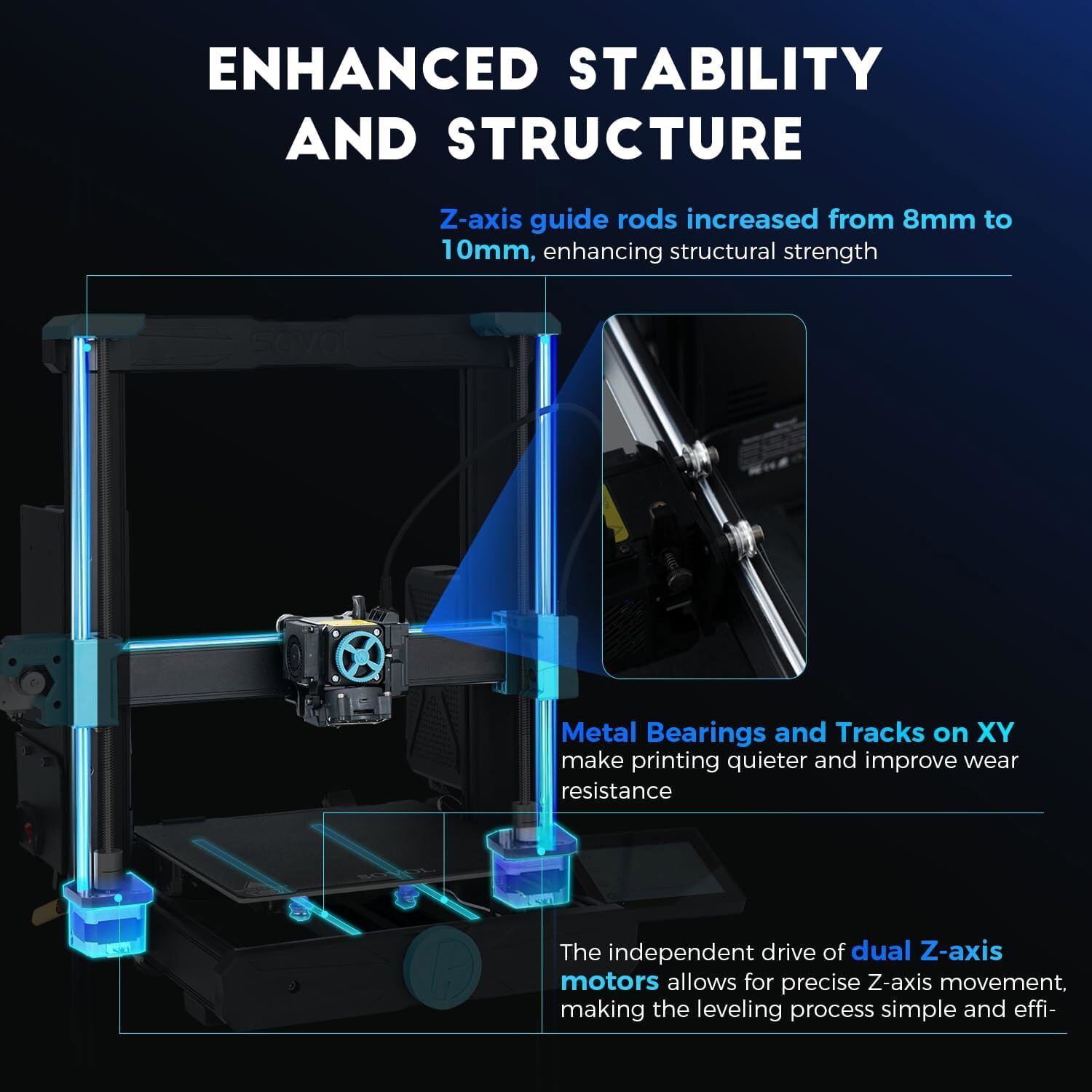 Sovol SV06 ACE 3D Printer Open Source Fully Auto Leveling 8.66×8.66×9.84in