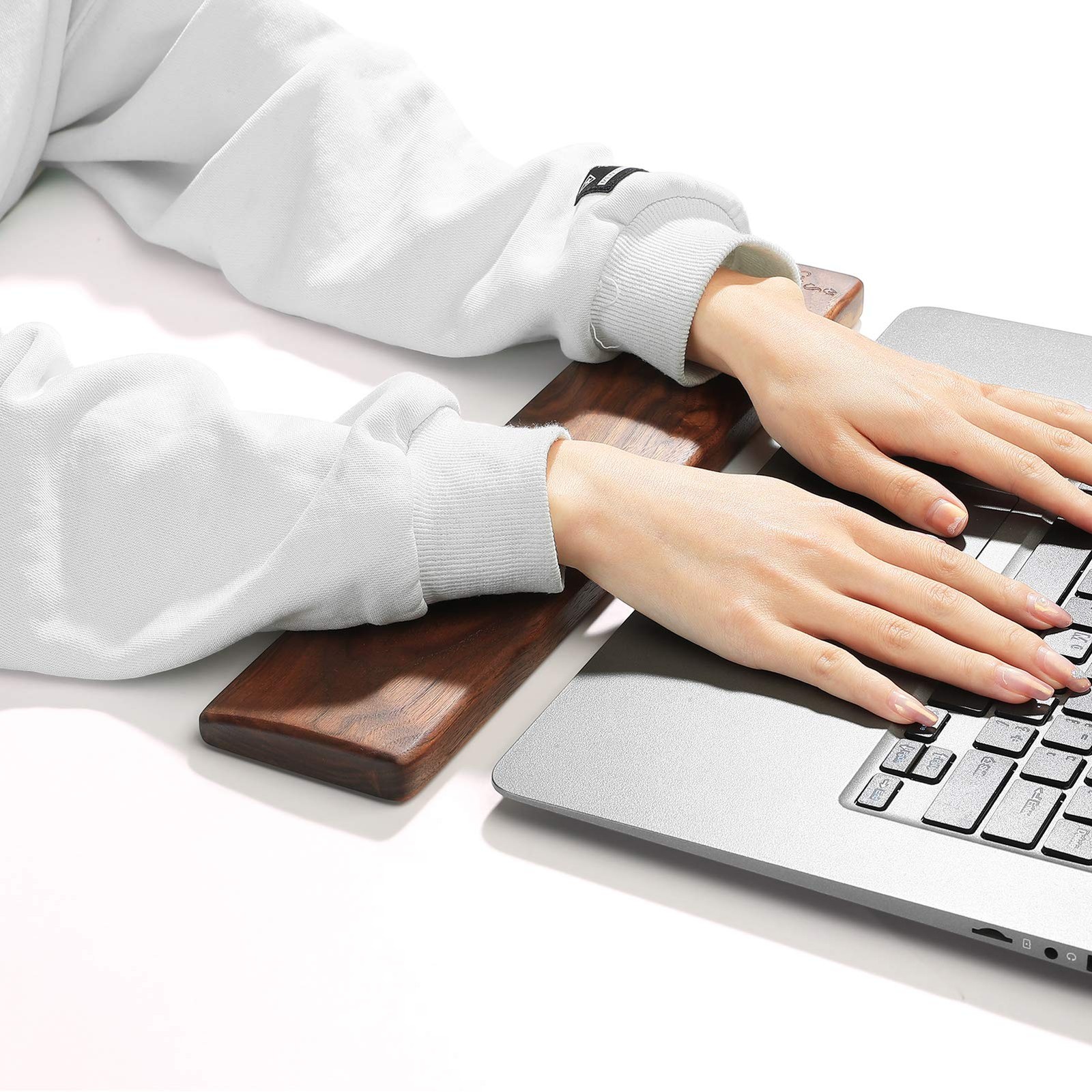 Wooden Keyboard Wrist Rest 11.8in Black Walnut Wood Palm Rest Support