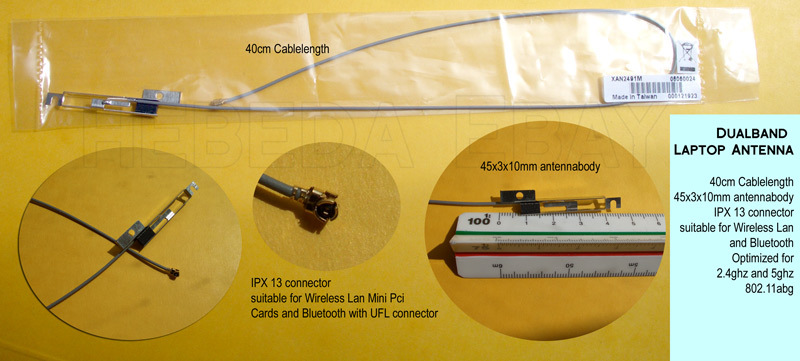 Wifi Wlan Dualband 802.11a/b/g/n/ac/ax Antenna for laptop 40cm UFL Hirose