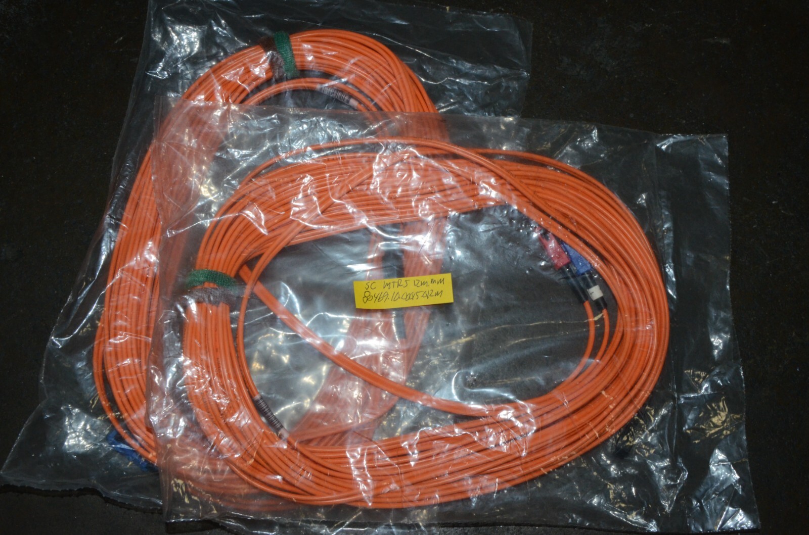 SC MTRJ Duplex Multimode Fiber Optical Patch Cord Lot of 2 Count 12 Meter 62.5