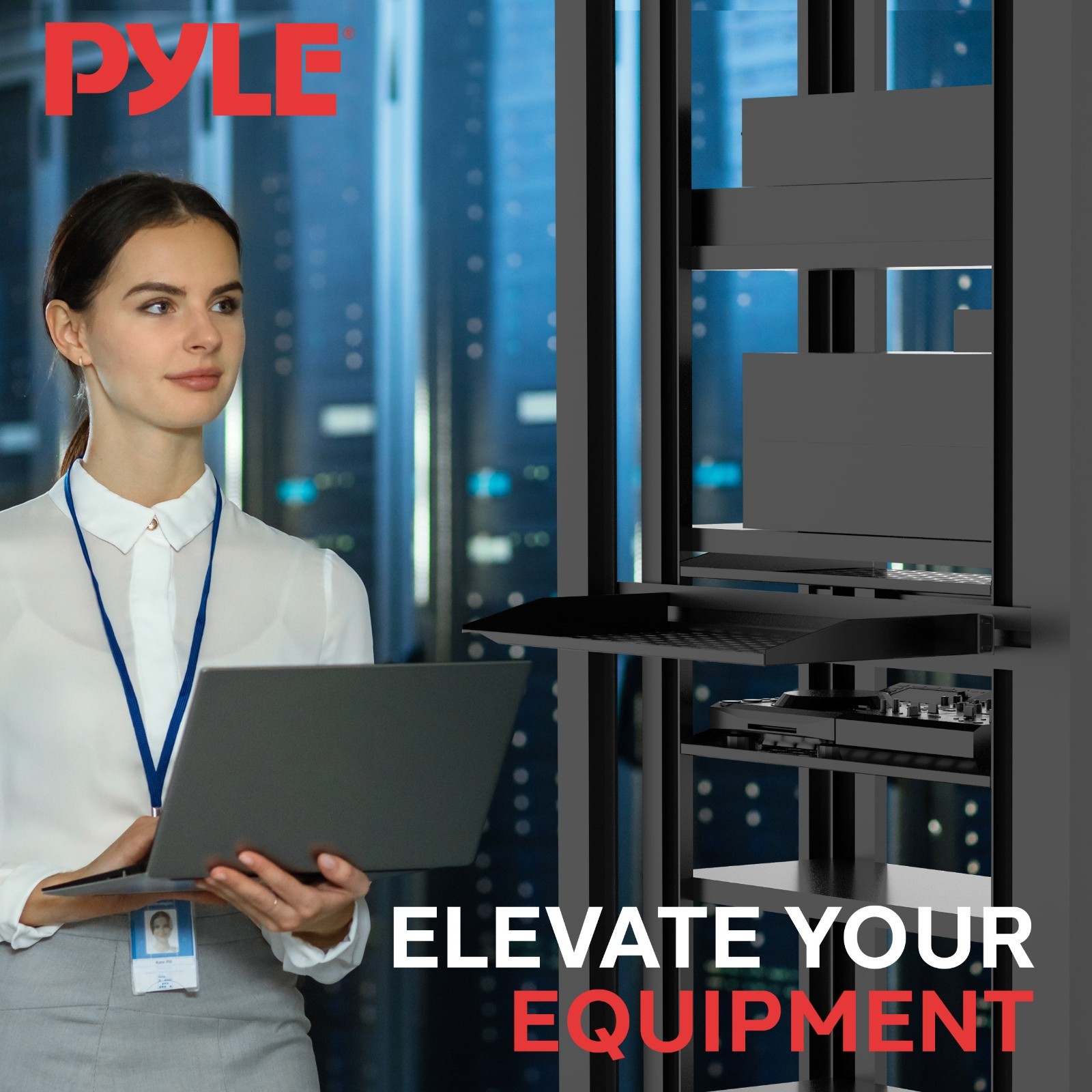 Pyle 8-Pack 1U Server Rack Shelf – Universal Device Server Rack Mounting Tray