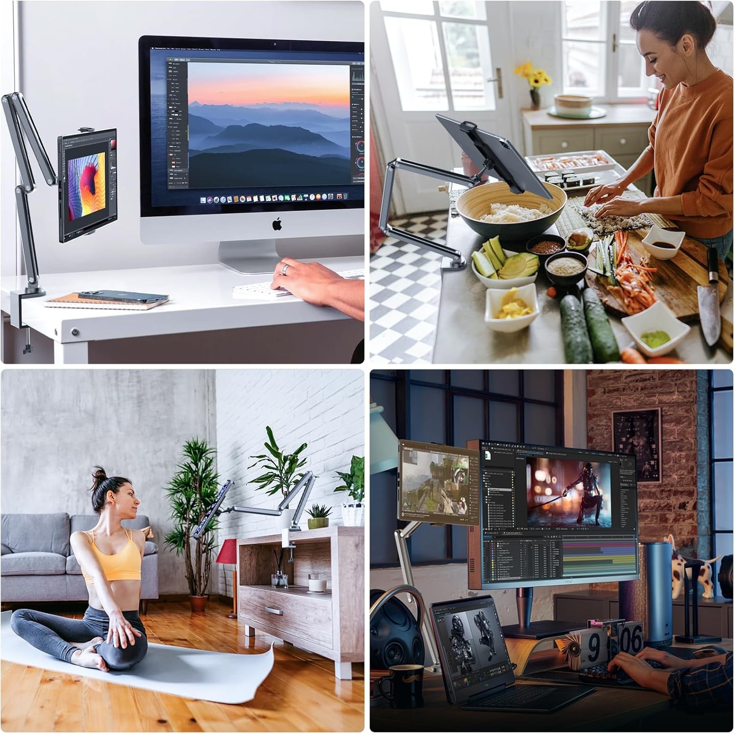 X36 360° Adjustable Folding Table Desk Mount for Samsung Galaxy Tab 7-15.6”