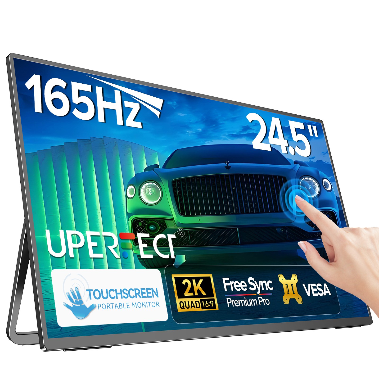 UPERFECT 24.5″ 165Hz 2560×1440 Gaming Monitor 2K Touchscreen Portable Monitor
