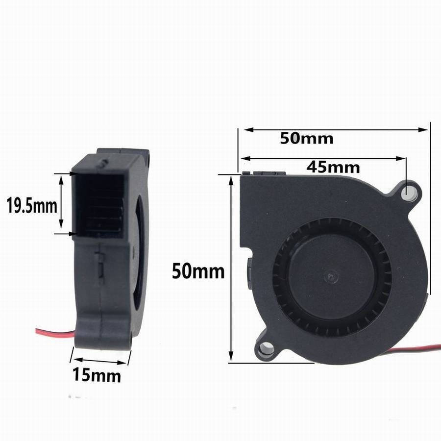 2Pcs 24V DC50mm Blowers Cooling Fan 5015 Hotend Extruder For RepRap 3D Printer