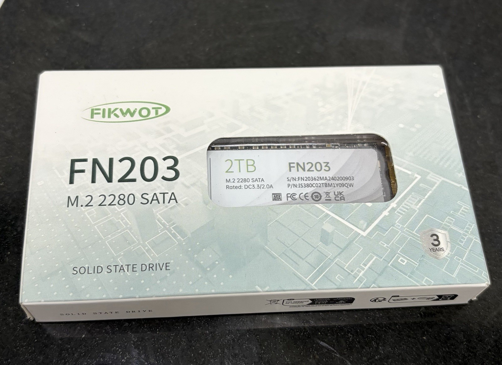 NEW Fikwot FN203 M.2 2280 SATA III NGFF 2TB SLC Cache 3D NAND TLC Internal SSD