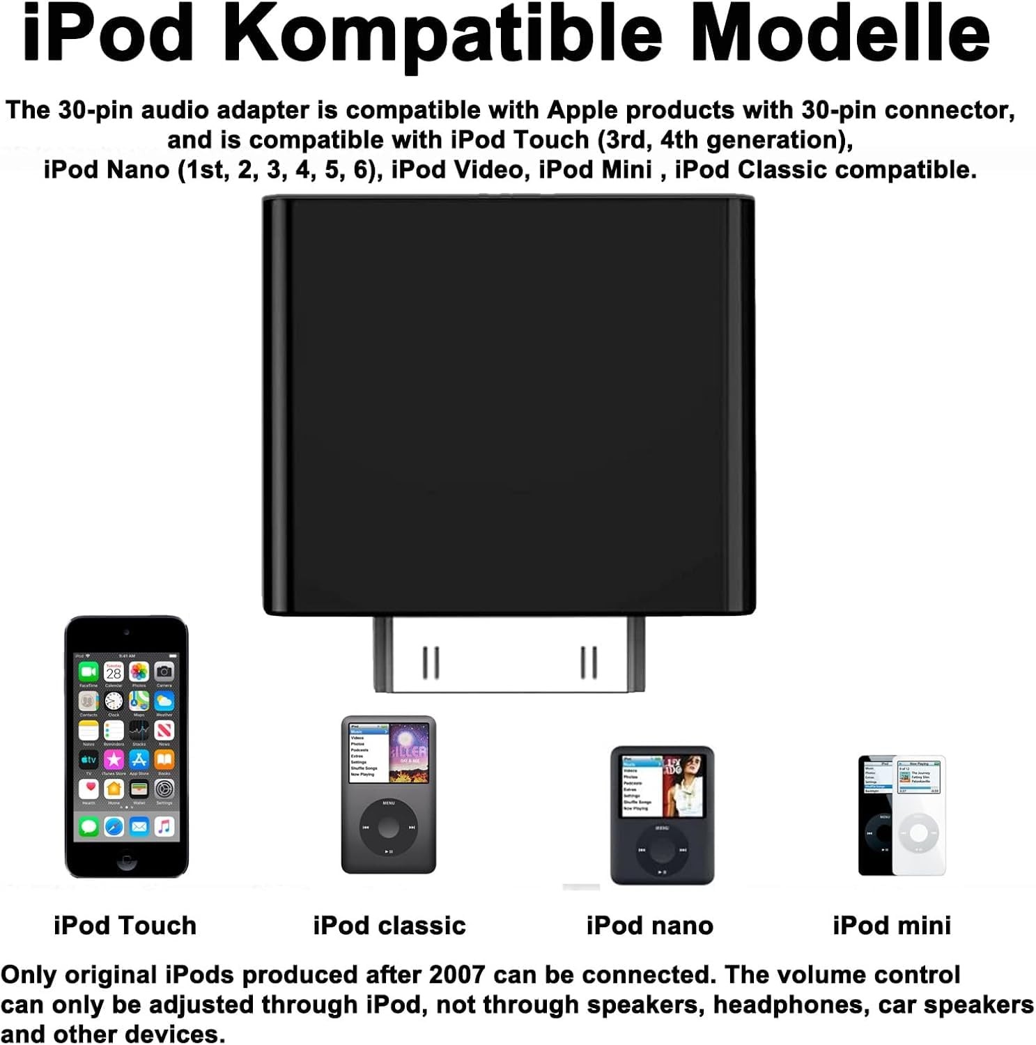 Bluetooth Transmitter for iPod Classic Plug-and-Play Bluetooth Adapter Conne