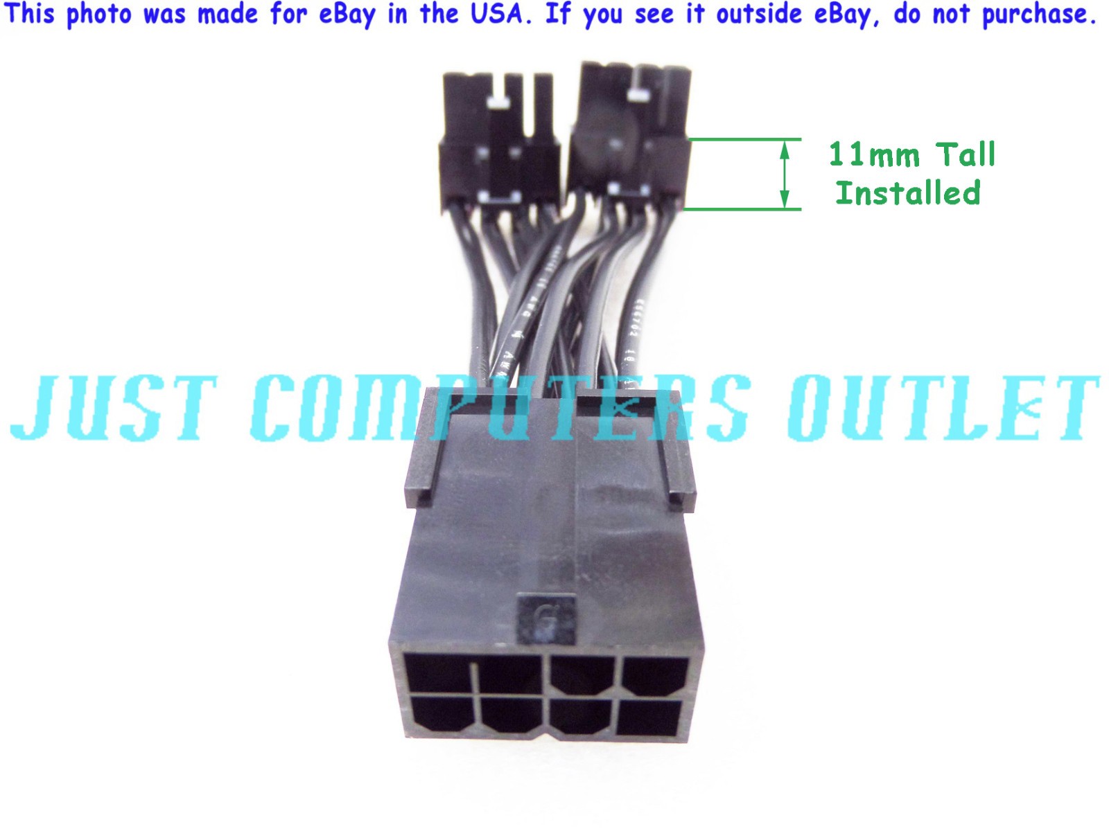 🔥 (11mm Tall) Low Profile 90° Dual Inverted 8-Pin PCI-E GPU Y Cable Extension