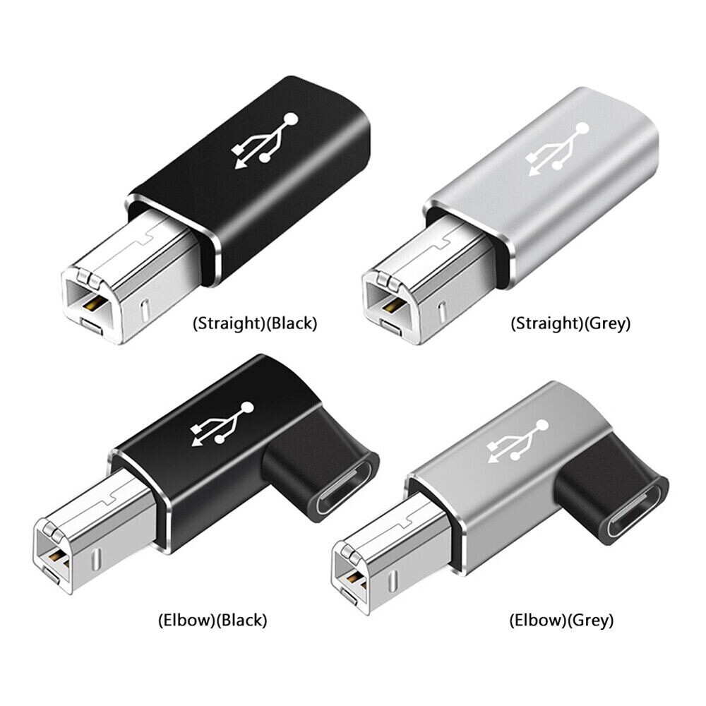 USB Type-C Female to USB B Male Adapter Straight For Scanner Printer Converter