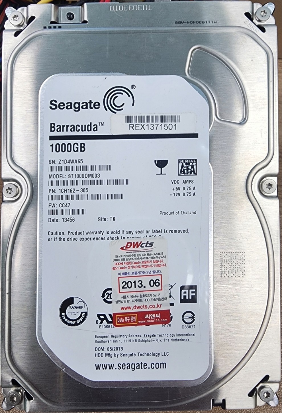 Seagate Barracuda 1TB 7200RPM SATA 6Gb/s 3.5″ HDD – ST1000DM003