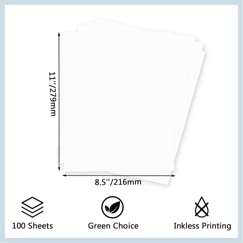 100 Sheets Thermal Printer Paper 8.5 X 11 Inch Us Letter Size Thermal Paper