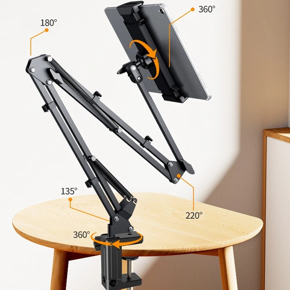 Tablet Holder for Bed Adjustable Tablet Phone Bed Stand Mount with 360° Rotation