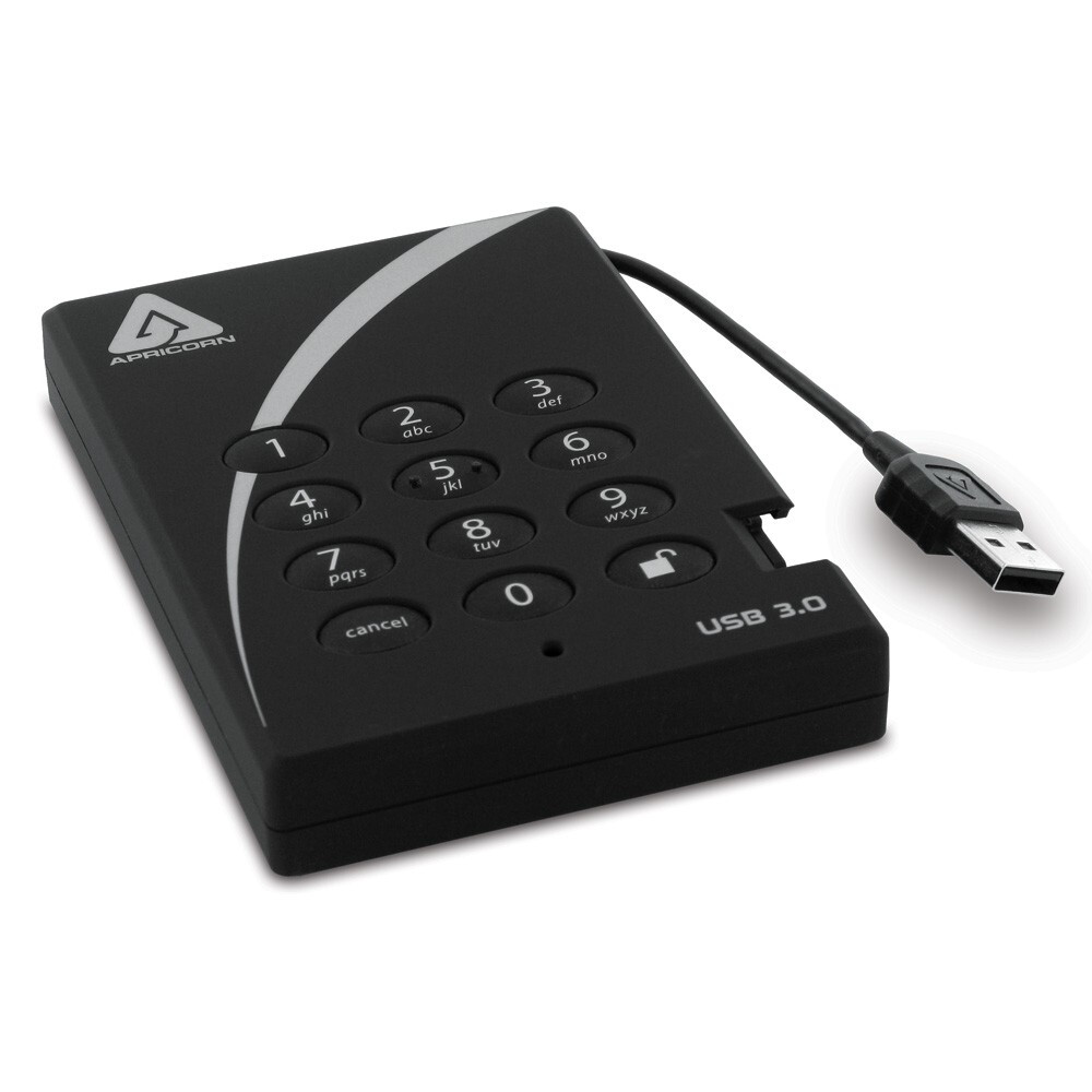2TB Apricorn Aegis Padlock External Hard Drive