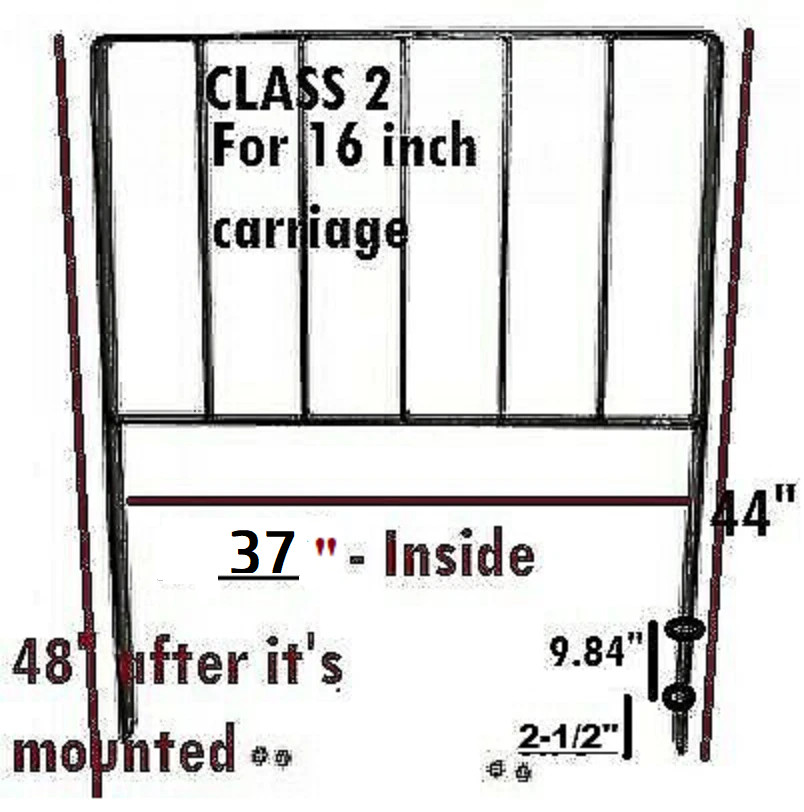 Forklift Load Back Rest Class II 37″ Attachment LBR 2 BOLTS Per SIDE Class 2
