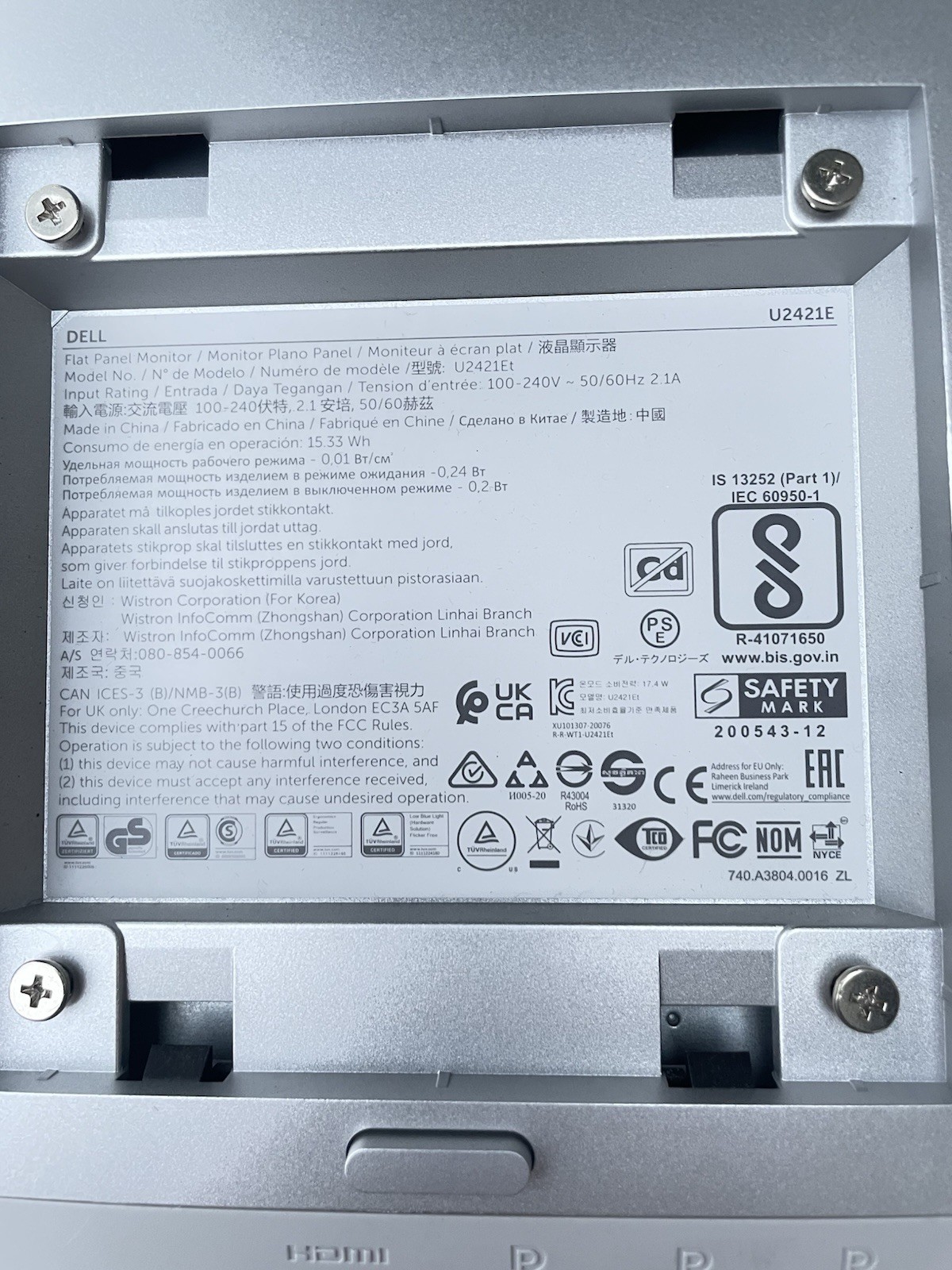 Dell UltraSharp U2421E 23.8” IPS LCD LED Monitor