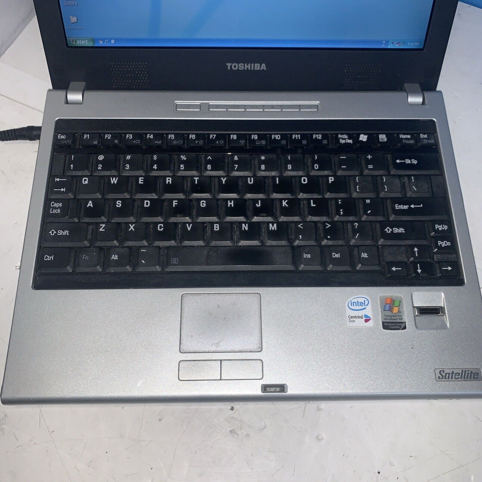 12” Toshiba Satellite U200 2-Core 1.6GHZ 1GB 250GB Windows XP pro (Bad Audio)