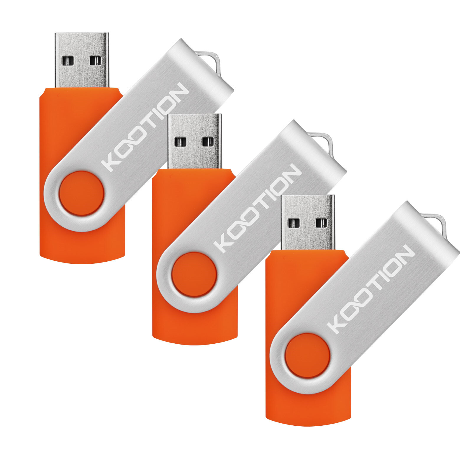 Orange 4GB USB 2.0 Metal Swivel 360° Style Flash Drive Memory Stick Thumb Drive