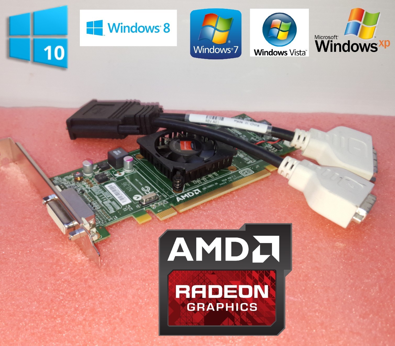 Dell Dimension 5150 8400 9100 9150 AMD HD Dual Monitor DVI Video Graphics Card
