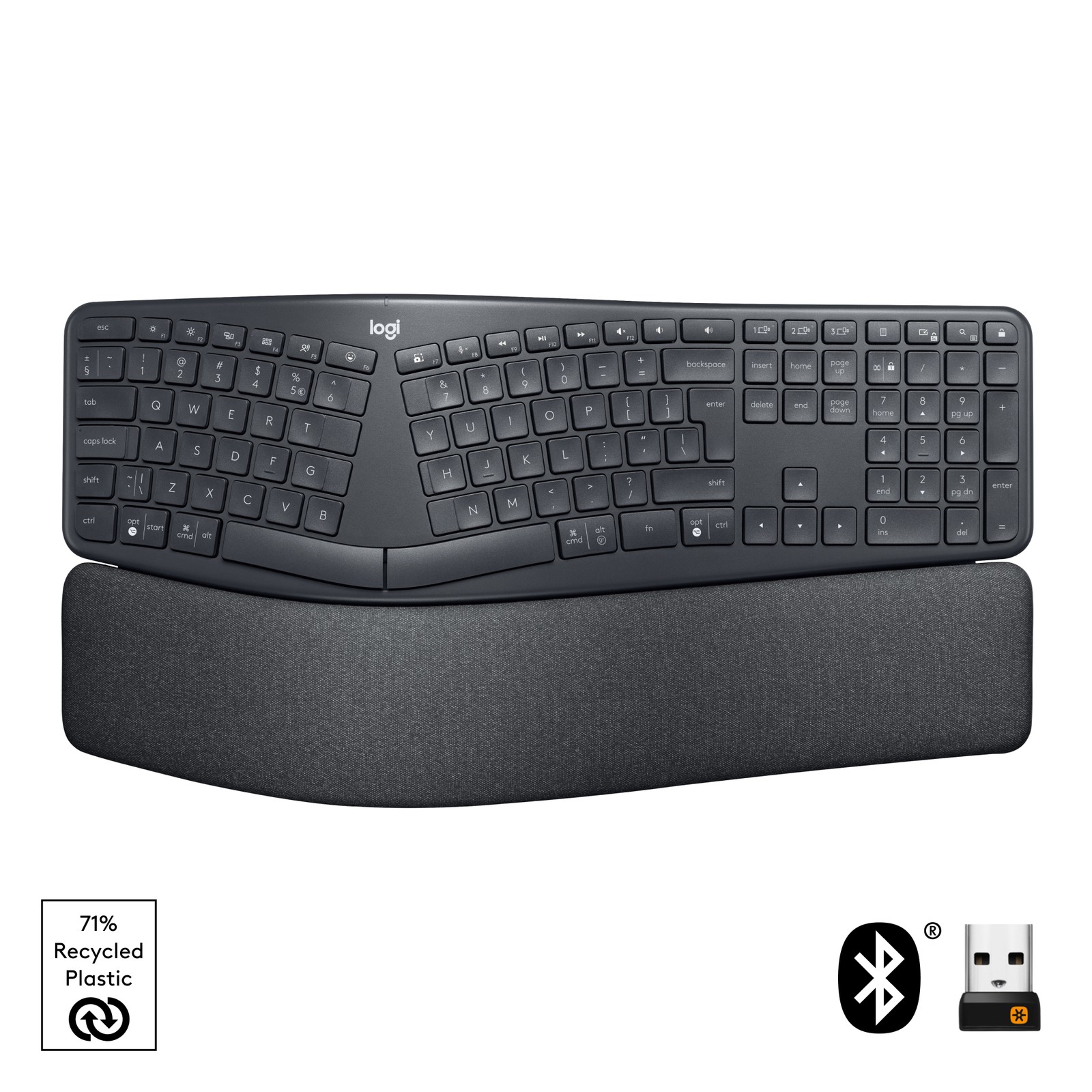 Logitech Ergo K860 Wireless Ergonomic Keyboard – Split Keyboard with Wrist Rest