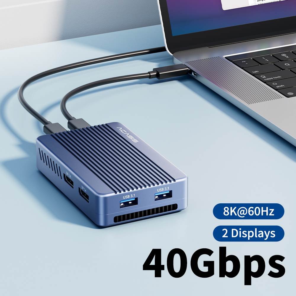 Acasis 40Gbps M.2 NVMe SSD Enclosure & 6-in-1 Dock Support 4K@60Hz HDMI & TB 4/3