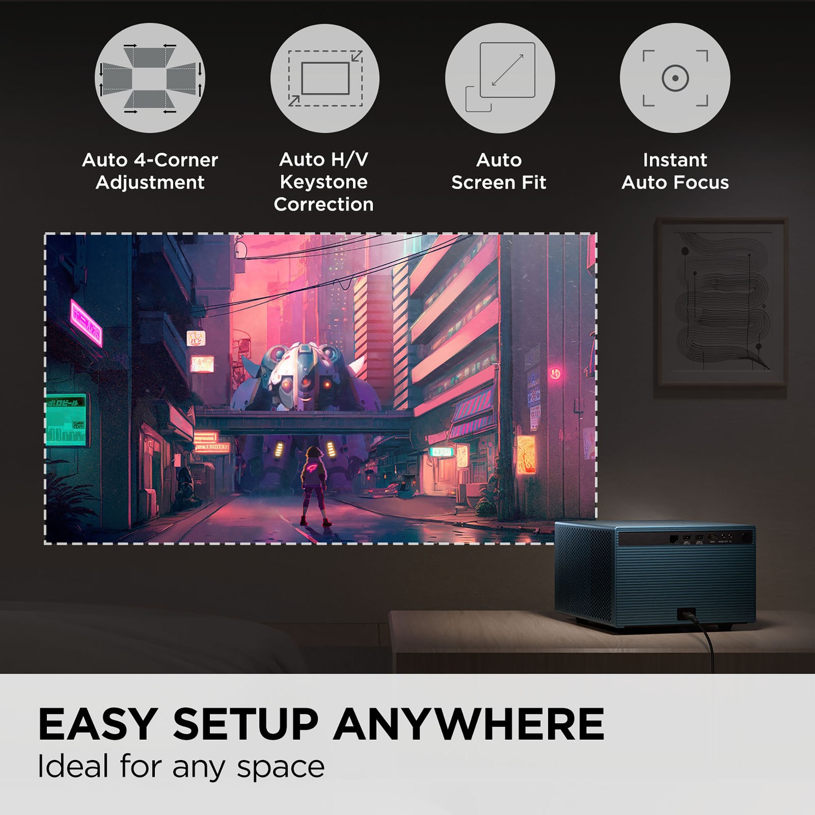 ViewSonic LX60HD 1080p LED Portable Projector with Built-in Google TV and