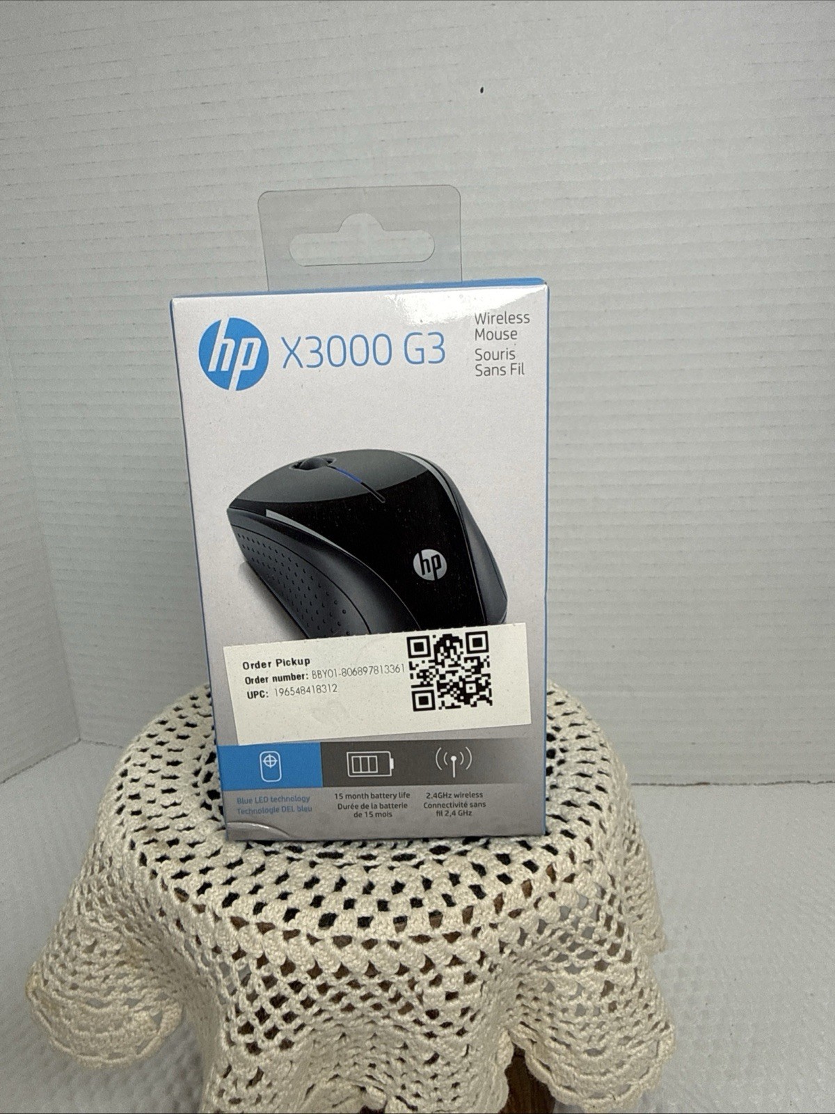 HP X3000 G3 Wireless Mouse, 15 Mo. Battery Life. New In Box