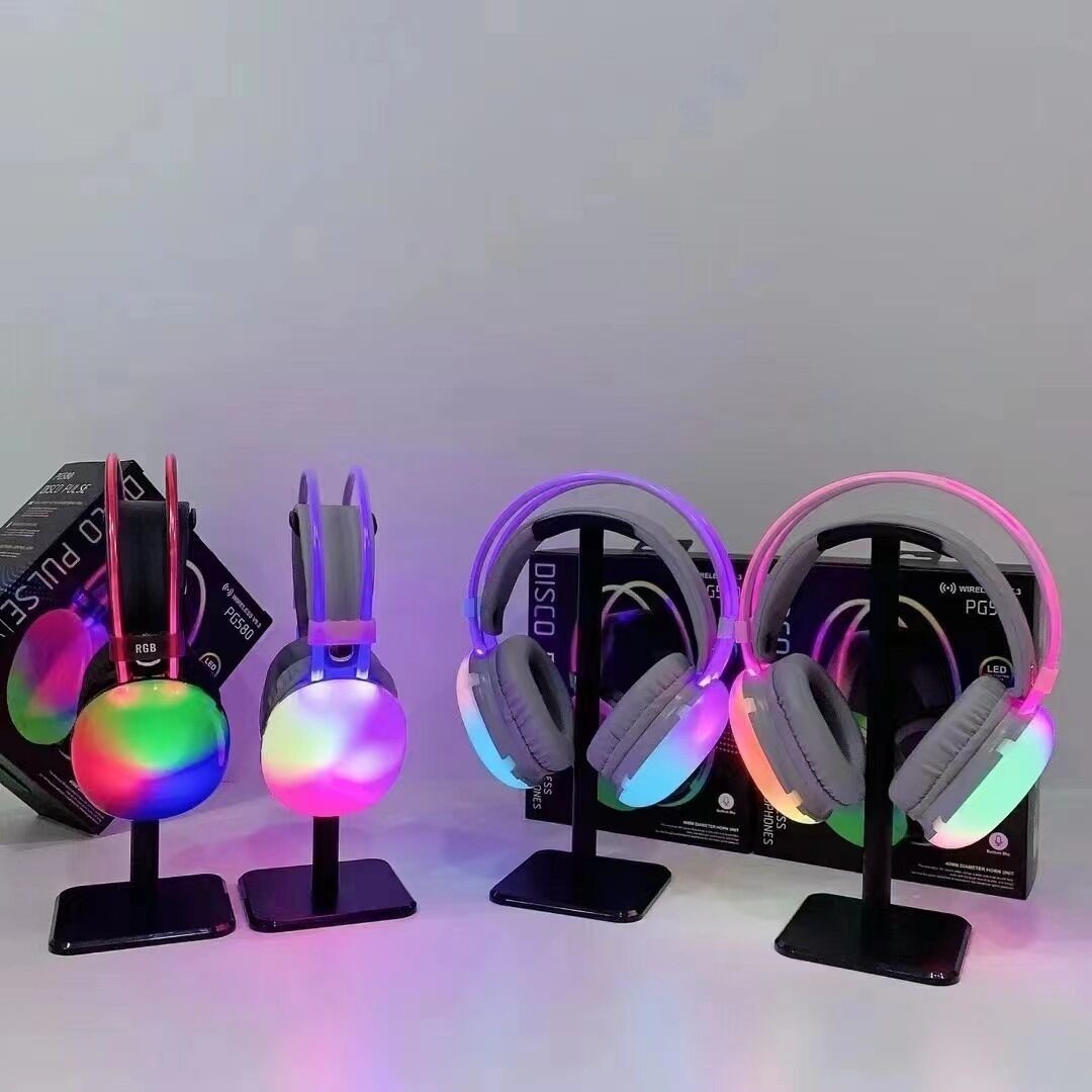 RGB Wireless Headphones LED Lights – Bluetooth Stereo- Gaming & Music