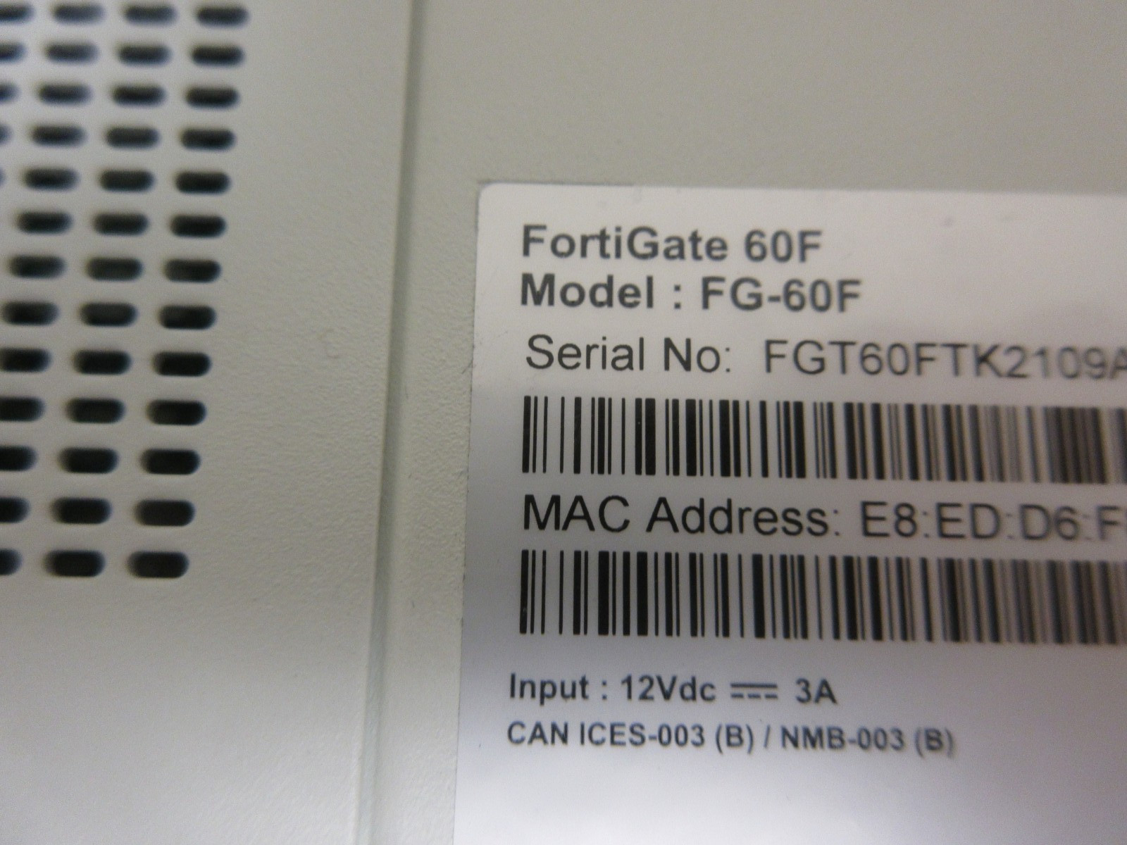 Fortinet FortiGate FG 60F Security Appliance P/N: FG-60F