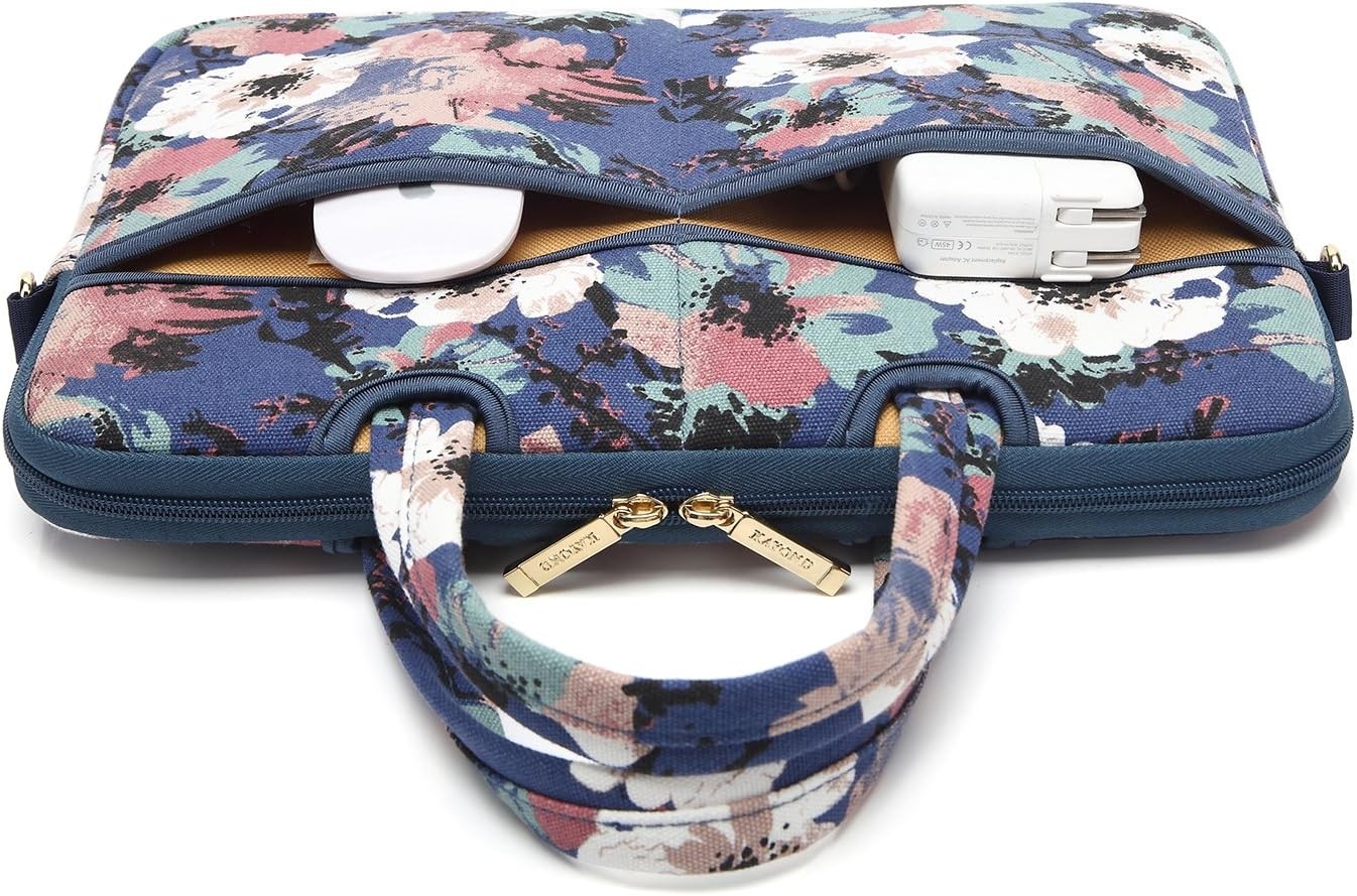 Water Resistant Laptop Messenger Bag Case Sleeve for 14″ Watercolor Orchid Desig