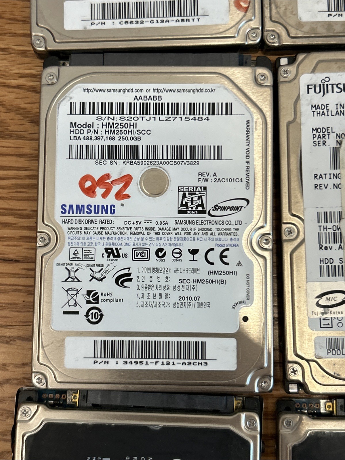 Lot Of 17 Samsung Fujitsu 2.5” Internal Drives Laptop 300gb Unbranded Read