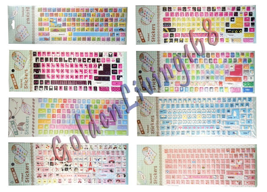 Desktop Laptop Computer Keyboard Stickers / Decals Cover Protector Large Letters
