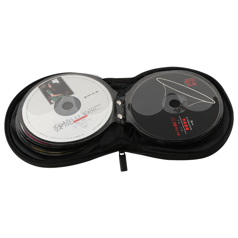 Round CD Discs Holder Case DVD Storage Car Home Travel 20 Disc Bag Pouch Wallet