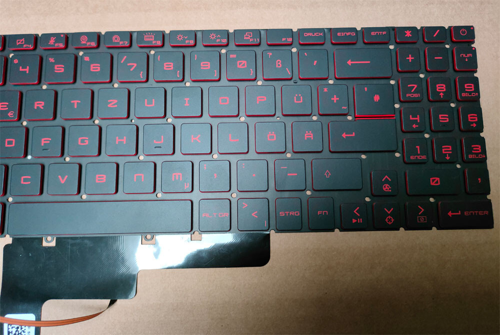 Original keyboard MSI Katana GF66 GL66 GF76 GL76 backlit keyboard German de
