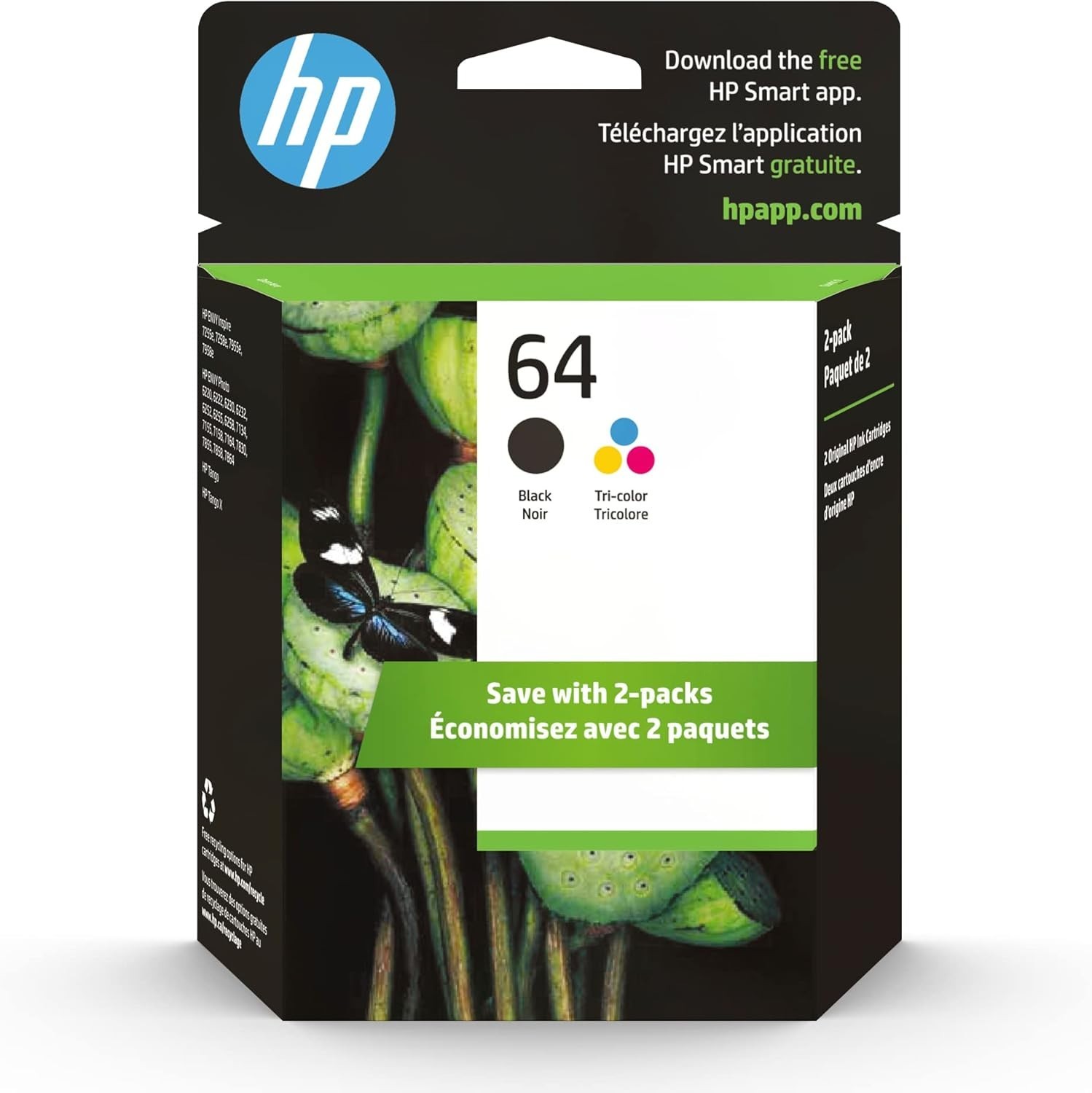 Genuine – HP 64 – X4D92AN – Ink Cartridge Black & Tri-Color – 2 Pack – June 2027