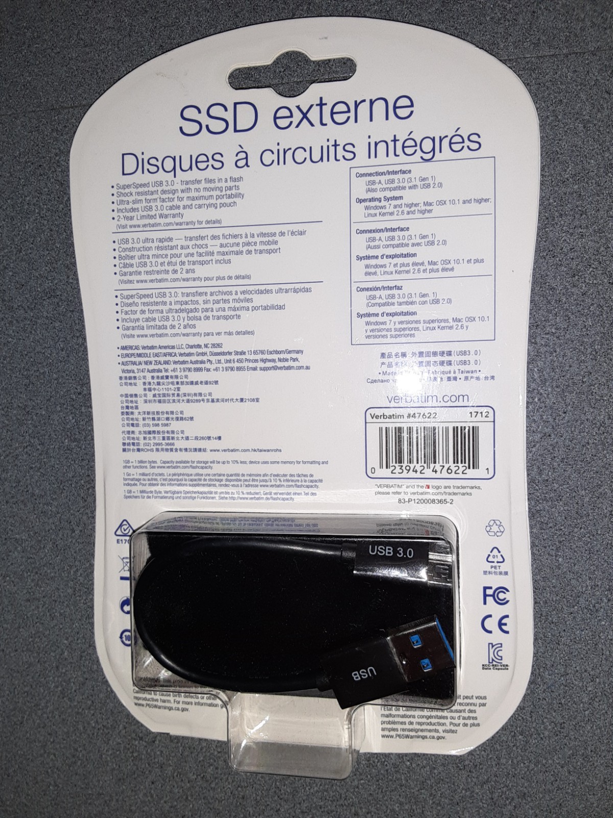 Verbatim External SSD Solid State Drive 128GB USB 3.0 – #47622 1712 – Brand New