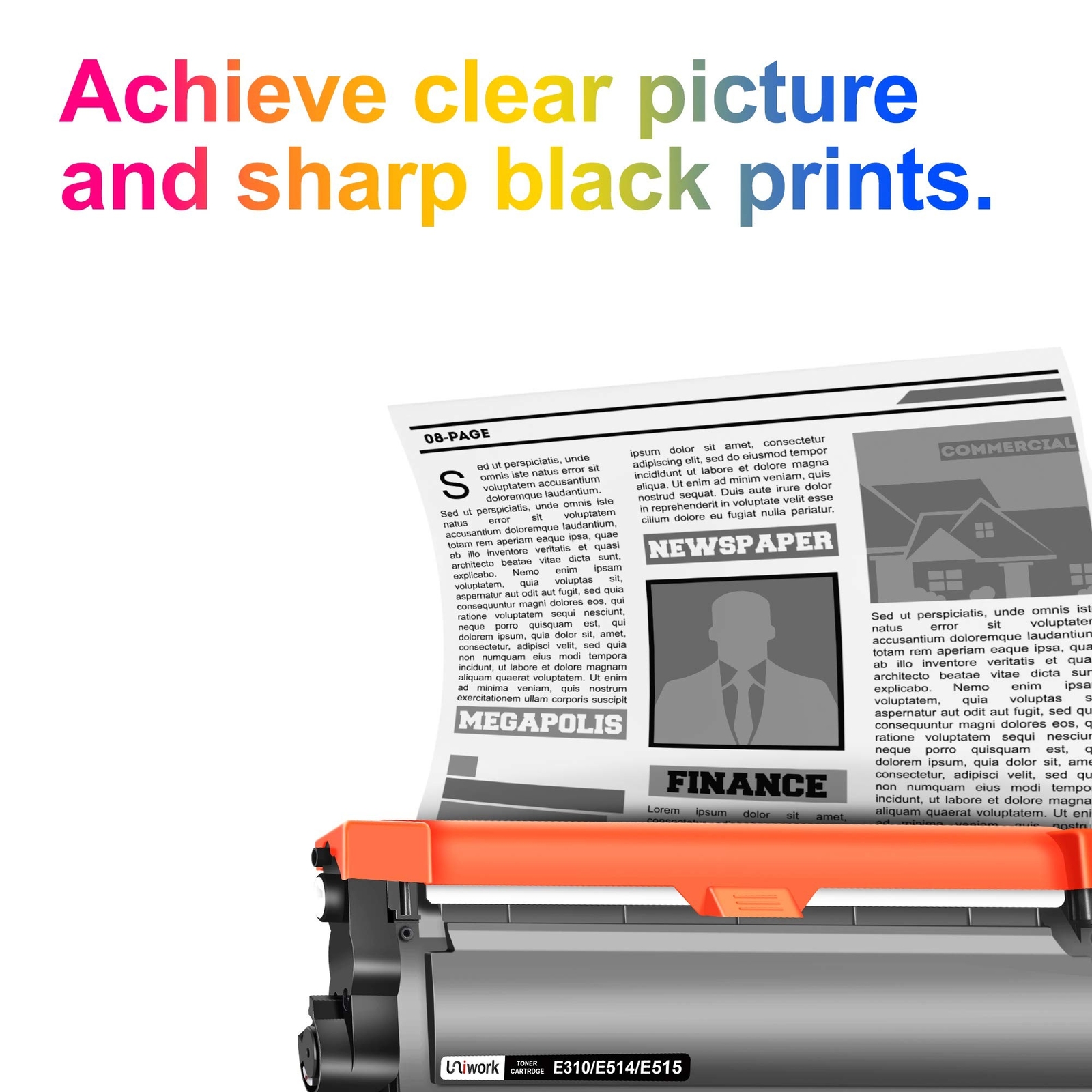 Uniwork Compatible Toner Cartridge Replacement for Dell E310dw P7RMX PVTHG 59…