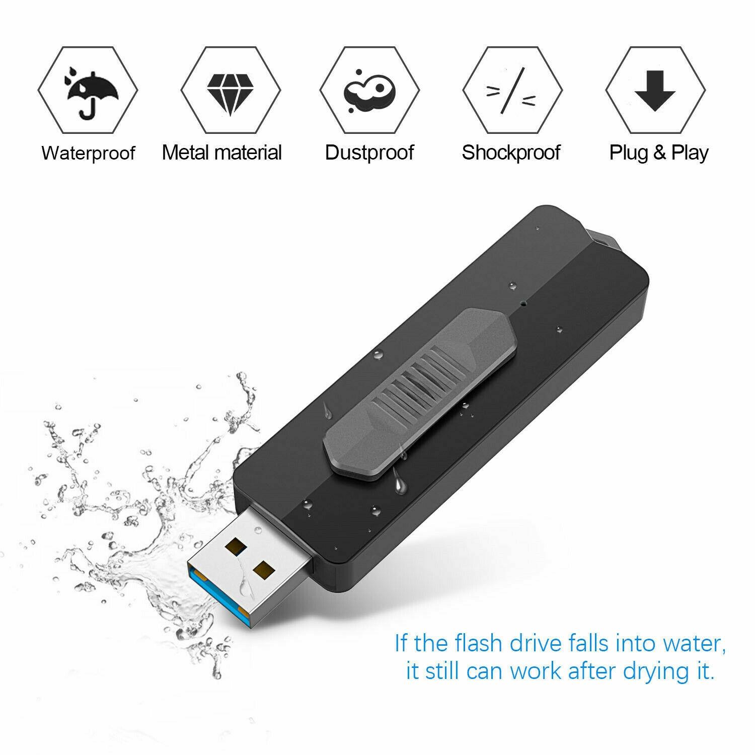 1PC 64/128/256GB High Speed 3.0 USB Flash Drive Retractable Design Portable SSD