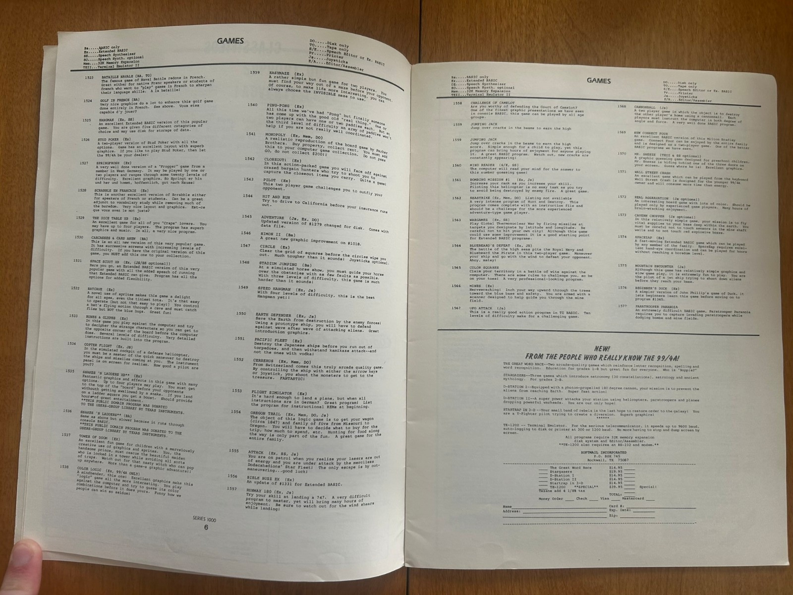 Vintage 1984 International 99/4 Users-Group Software Catalog