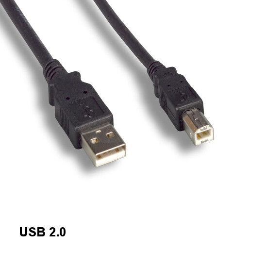 Kentek Black 1′ USB 2.0 A Male to B Male Cord 28AWG 480Mbps Scanner Printer HDD