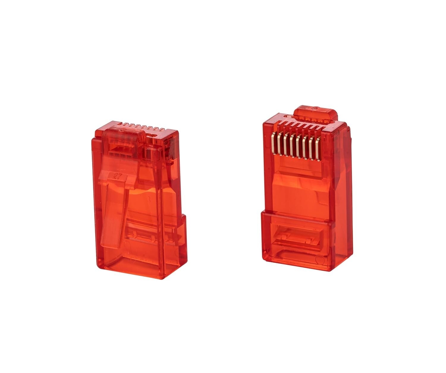 RED RJ45 EZ Modular Plug CAT6 UTP Network Cable End Pass -Thru Connector Lot