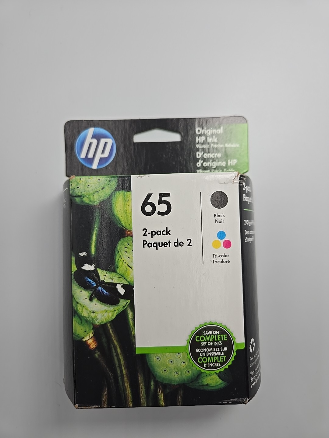 HP #65 2pack Combo Ink Cartridges 65 Black and Color New Genuine
