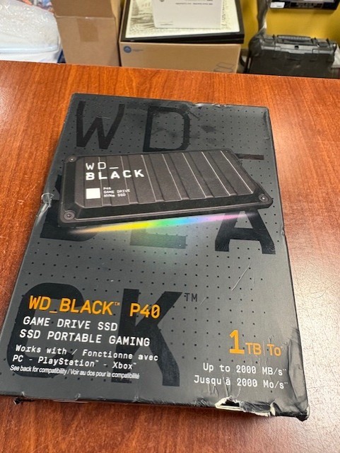 Western Digital WD_BLACK P40 Game Drive 1TB External Portable SSD USB-C 2000MB/s
