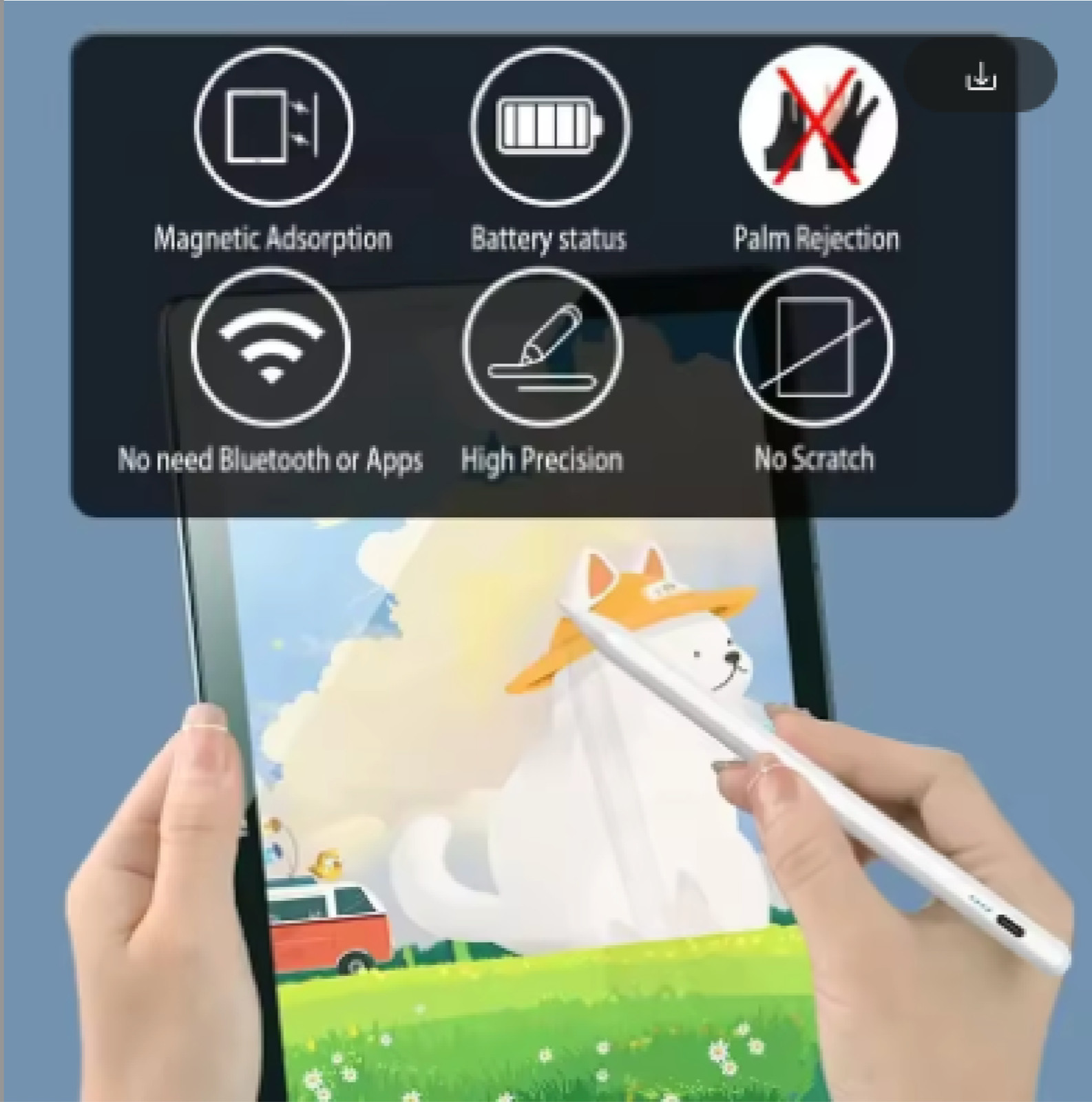 Universal Pencil Stylus for Apple iPad – White