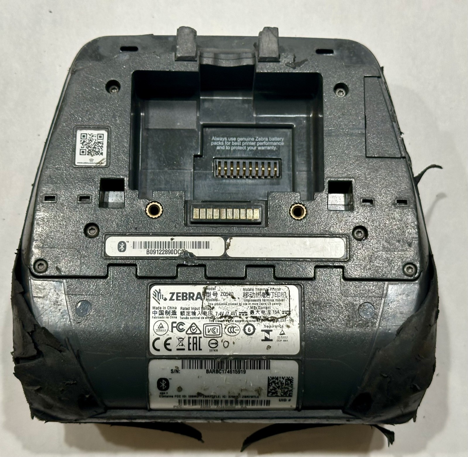 Zebra ZQ520 Mobile Bluetooth Thermal Printer – Works, No Battery Included