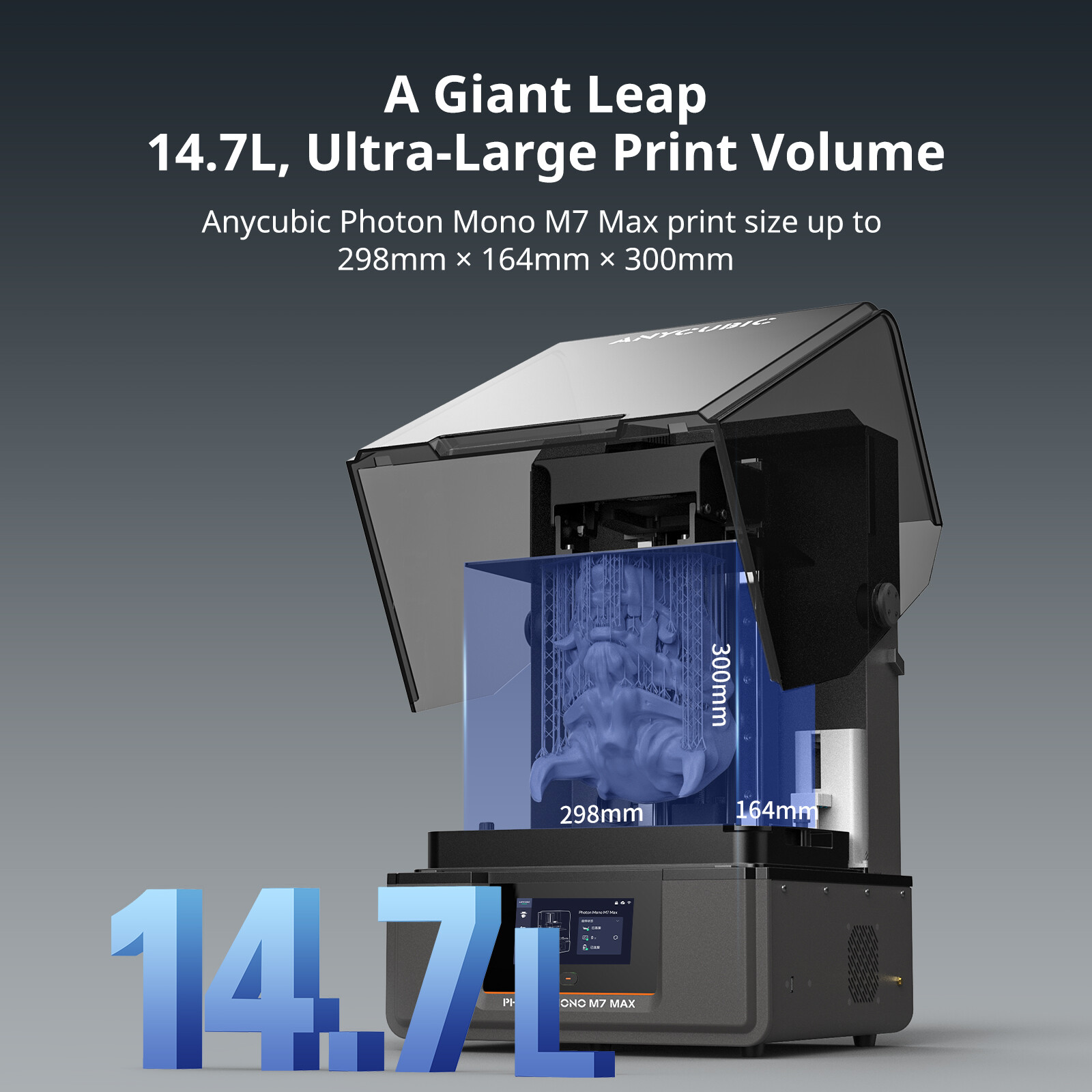 ANYCUBIC 7K Photon M7 Max 14.7L Big 3D Printer Resin Auto-Recycling Management