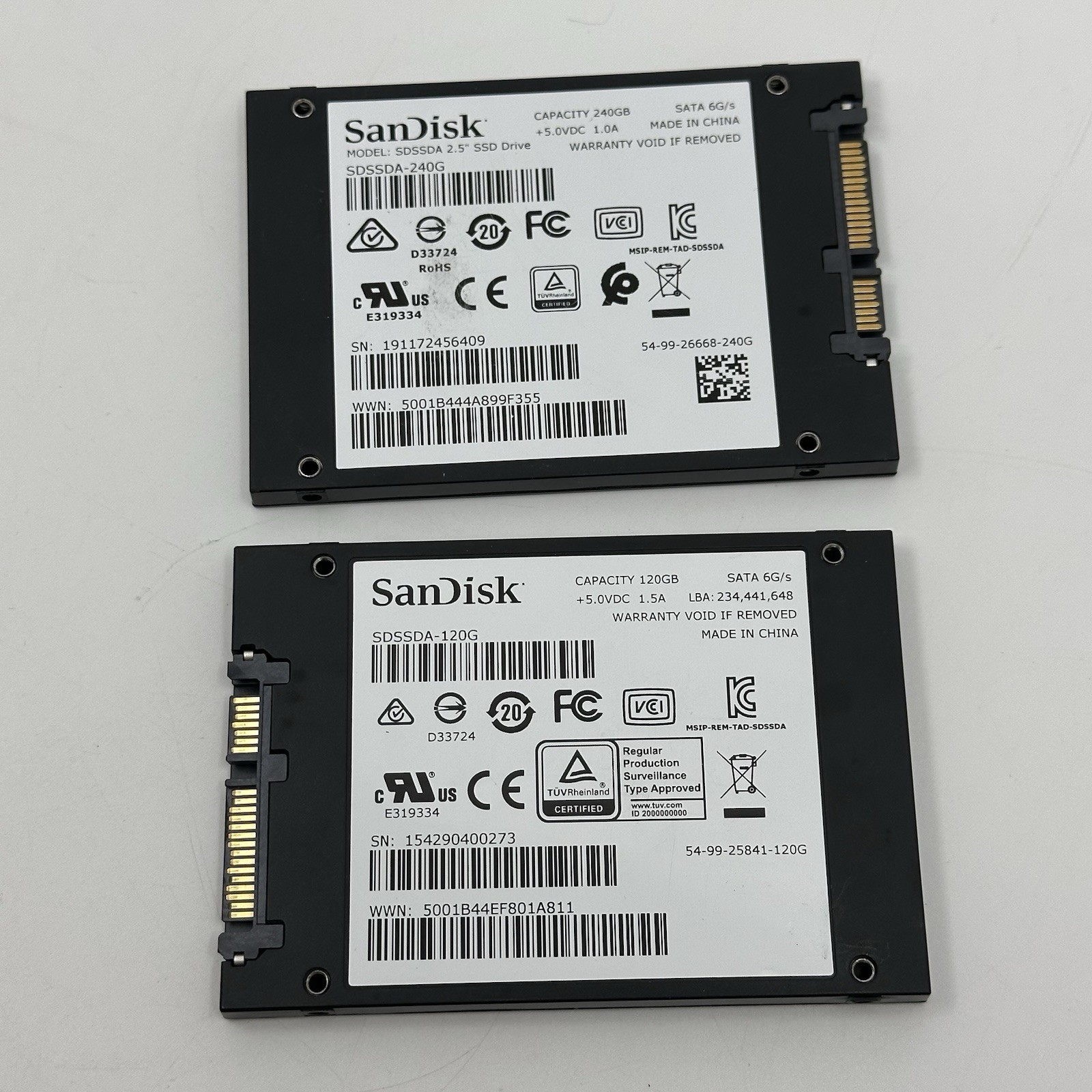 LOT Of SanDisk SDSSDA-240G/120G 240GB & 120GB SATA 6Gb/s 2.5-inch Internal SSD