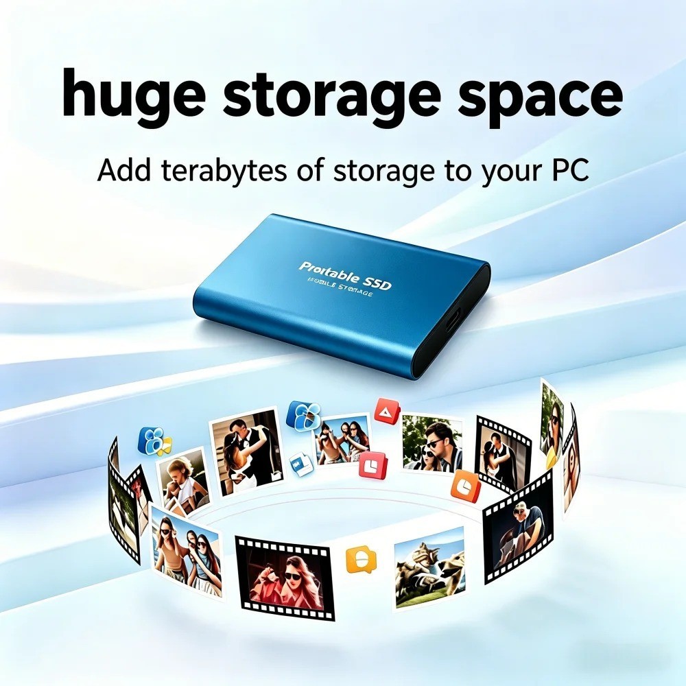 Portable External SSD USB 3.2 Type-C Solid State Drive for PC Lapto 1TB 2TB 4TB